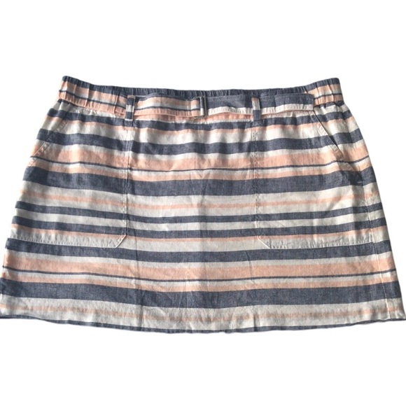 Banana Republic Dresses & Skirts - Banana Republic Linen Blend Striped Mini Skirt Size Extra Large